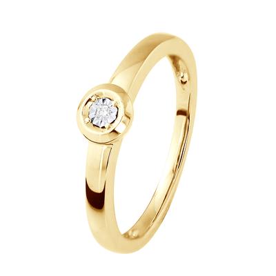 Diamant Solitär Ring 0,010 0,50 Karat Karat Illusion Gelbgold Image