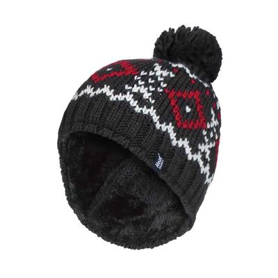 Herren Fleece gefüttert Thermal Winter Warm Beanie Bommelmütze mit Pom Pom Image