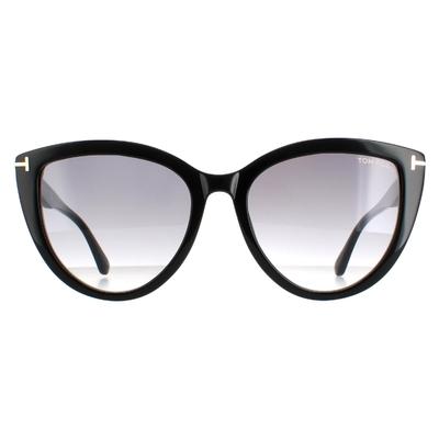 Tom Ford Cat Eye Damen glänzend schwarz Rauch Gradient Isabella FT0915