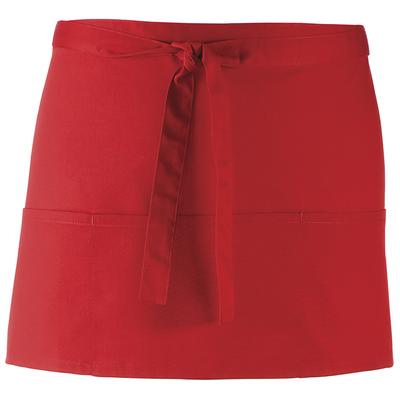 Premier Ladies/Womens Colours 3 Pocket Schürze (2er Pack) (Rot) Image