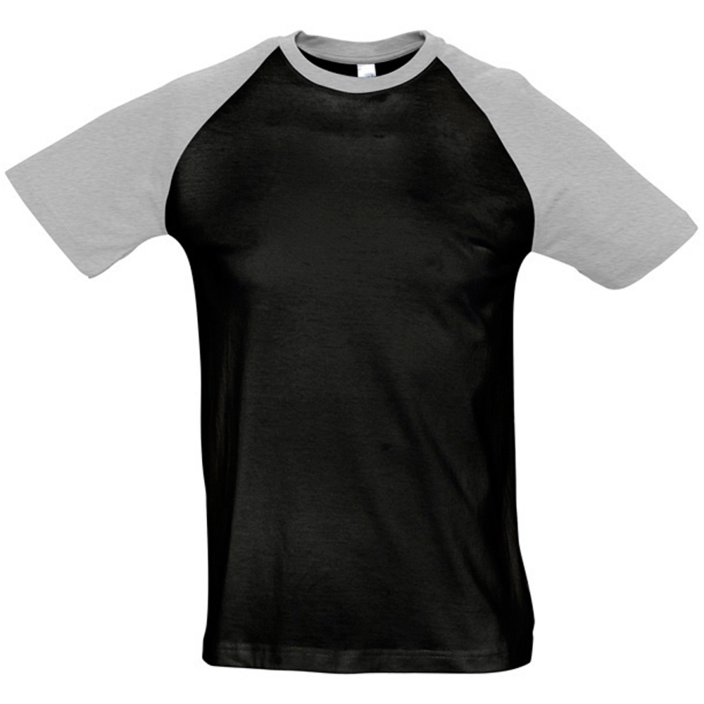 SOLS Mens Funky Contrast Short Sleeve T-Shirt (schwarz/grau meliert) Image