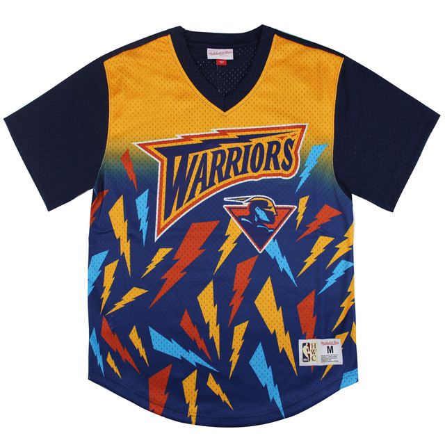 Mitchell & Ness Golden State Warriors Gewinne Shot Mesh Mens T-Shirt Image