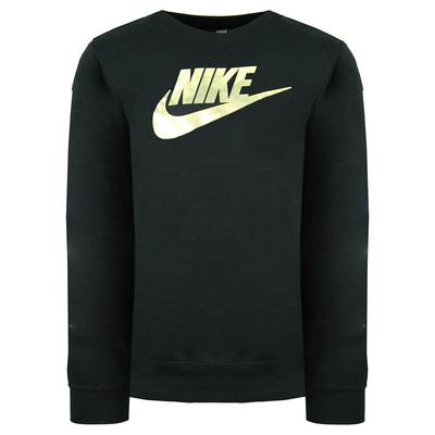 Nike Graphic Logo Schwarz Langarm Französisch Terry Crew Kinder Pullover Cu8518 010