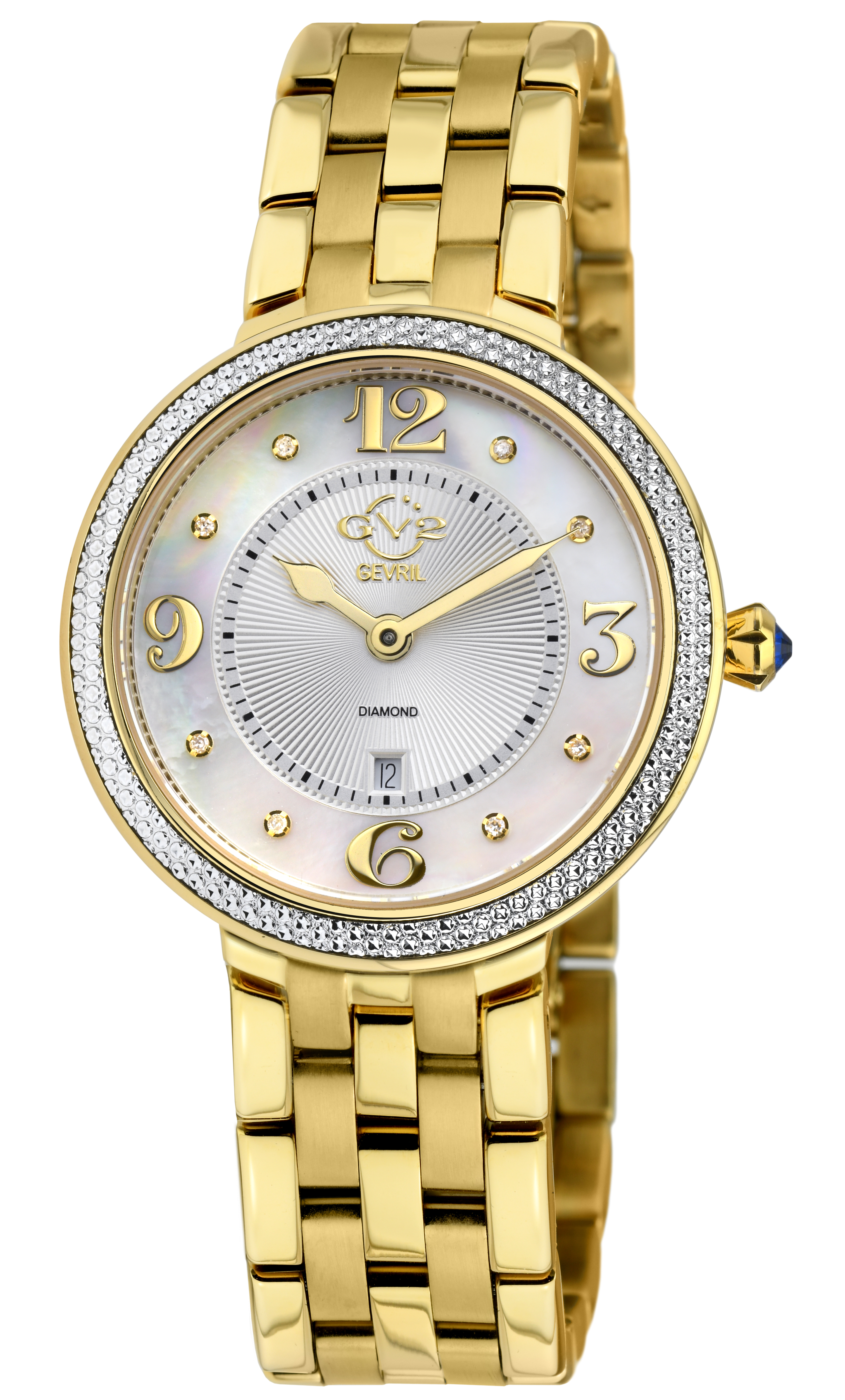 GV2 Womens Verona Schweizer Quarz Diamant Edelstahl Uhr Image