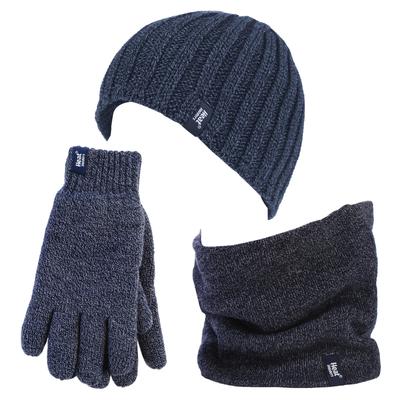 Heat Holders - Thermische Wintermütze, Halswärmer und Handschuhe aus Fleece für Männer - Navy Image