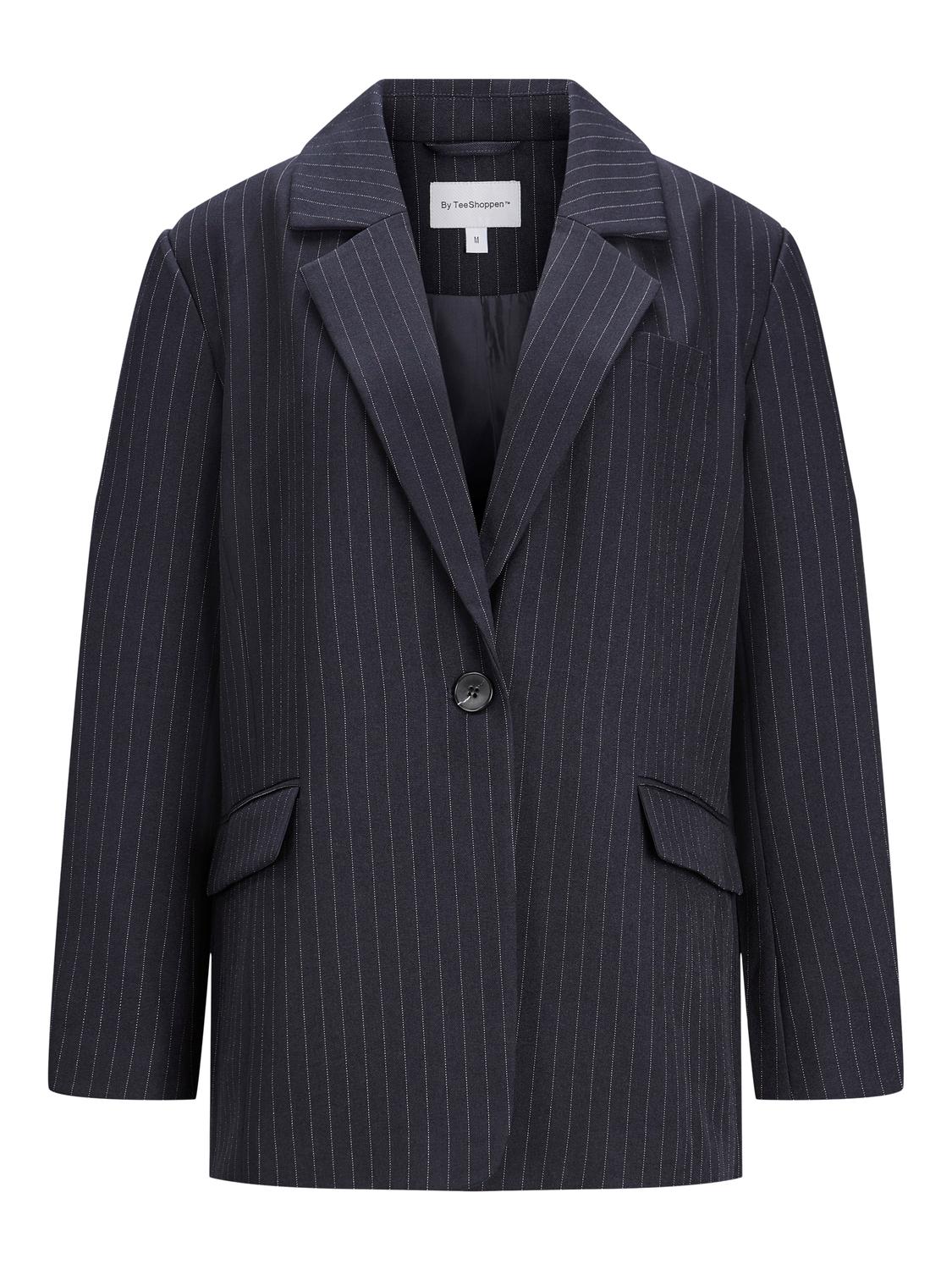 Blazer in Übergröße - Marineblau Nadelstreifen Image