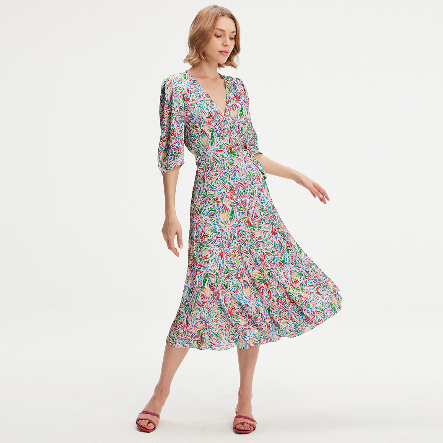 Wickelkleid mit Liberty-Print Image