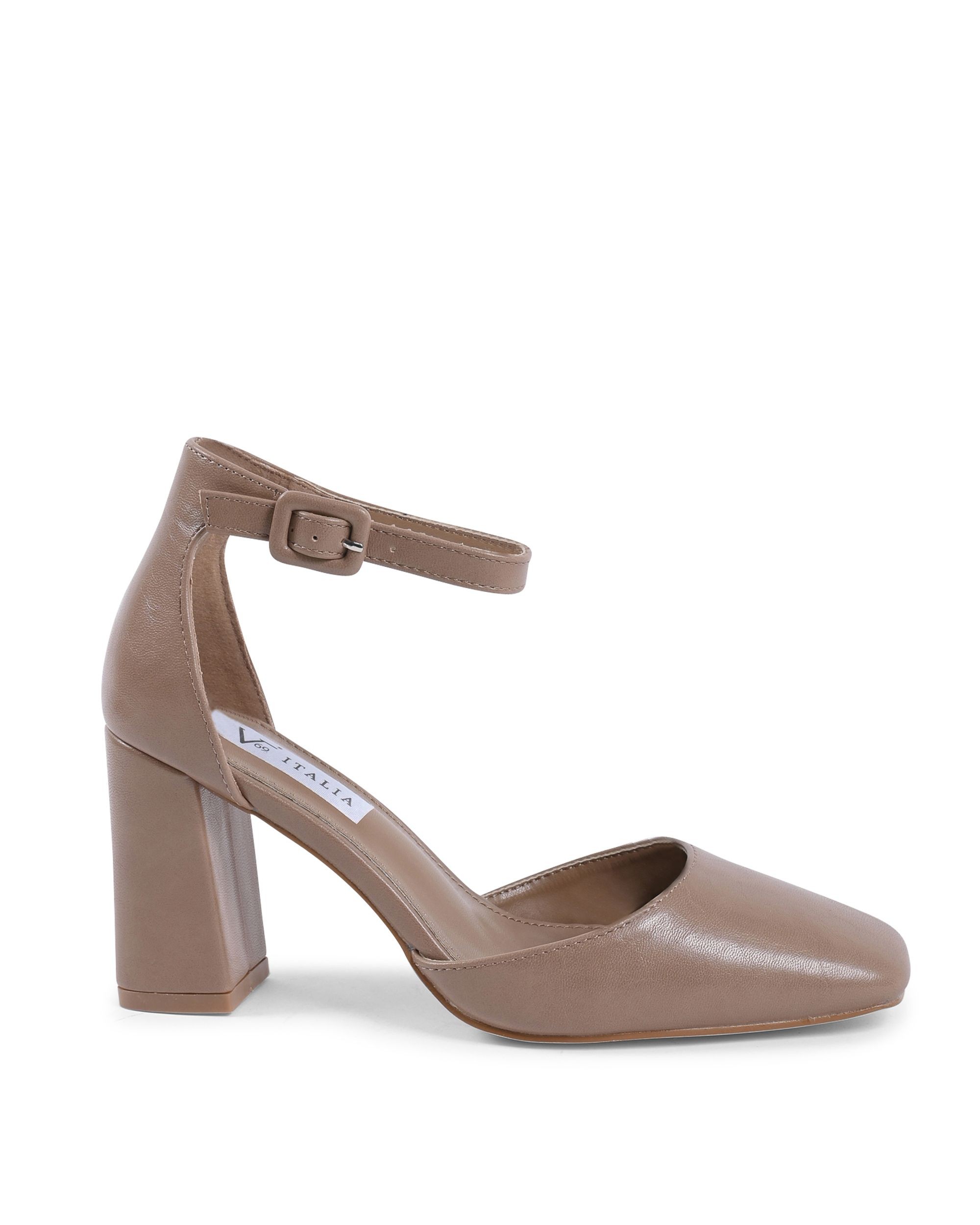 V Italia Damen Knöchelriemenpumps Beige HLL0127 Beige