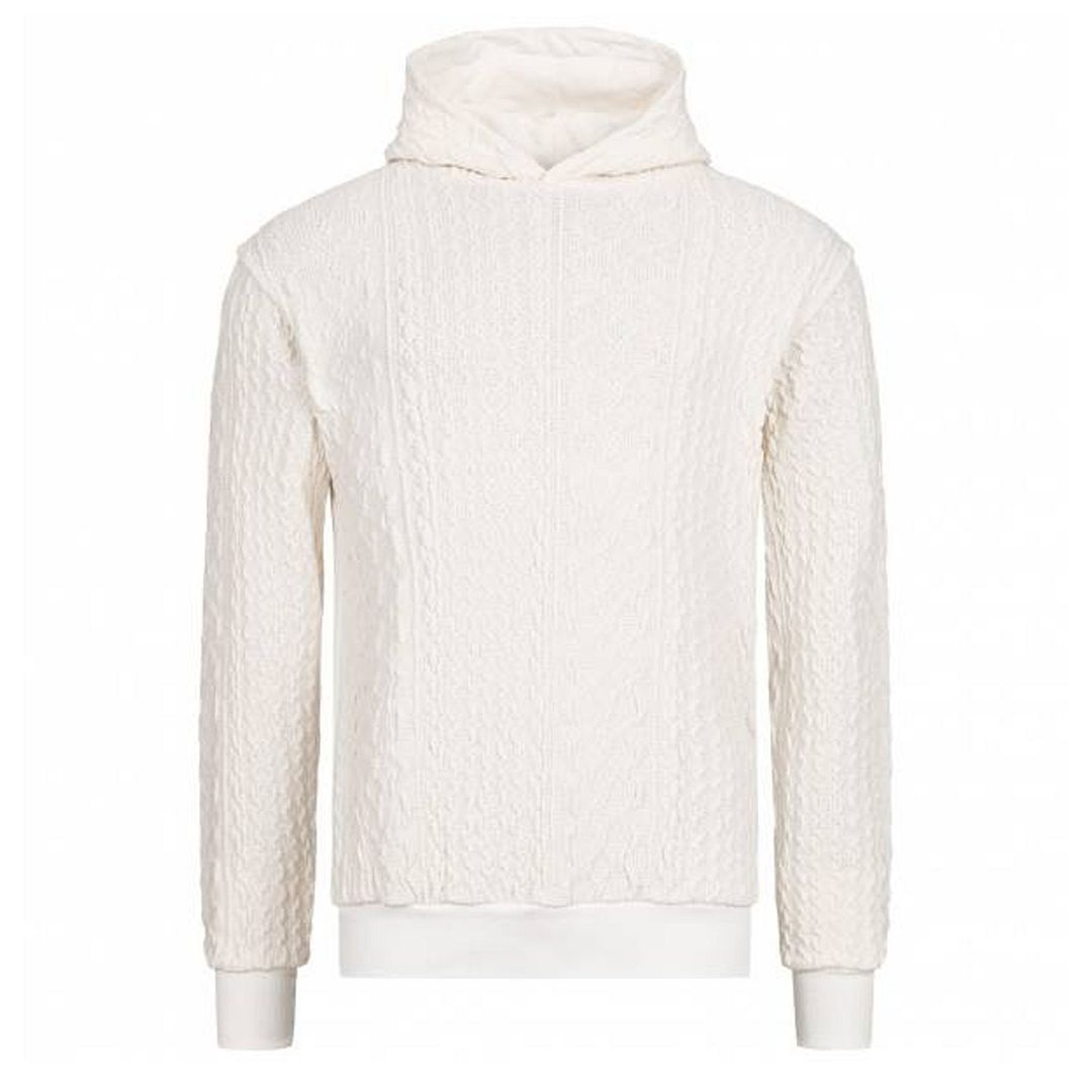 Krimineller Schaden Kabelstrickmenschen aus weißem Hoodie Image