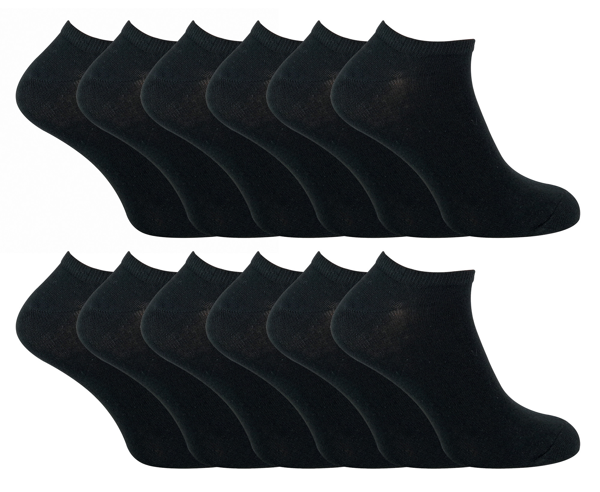 Socken Snob - 12 Paar Multipack Kinder Quarter Trainer Socken - Schwarz Image