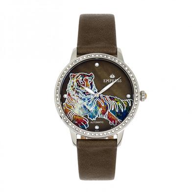 Empress Diana Automatikuhr mit graviertem MOP-Lederarmband Image