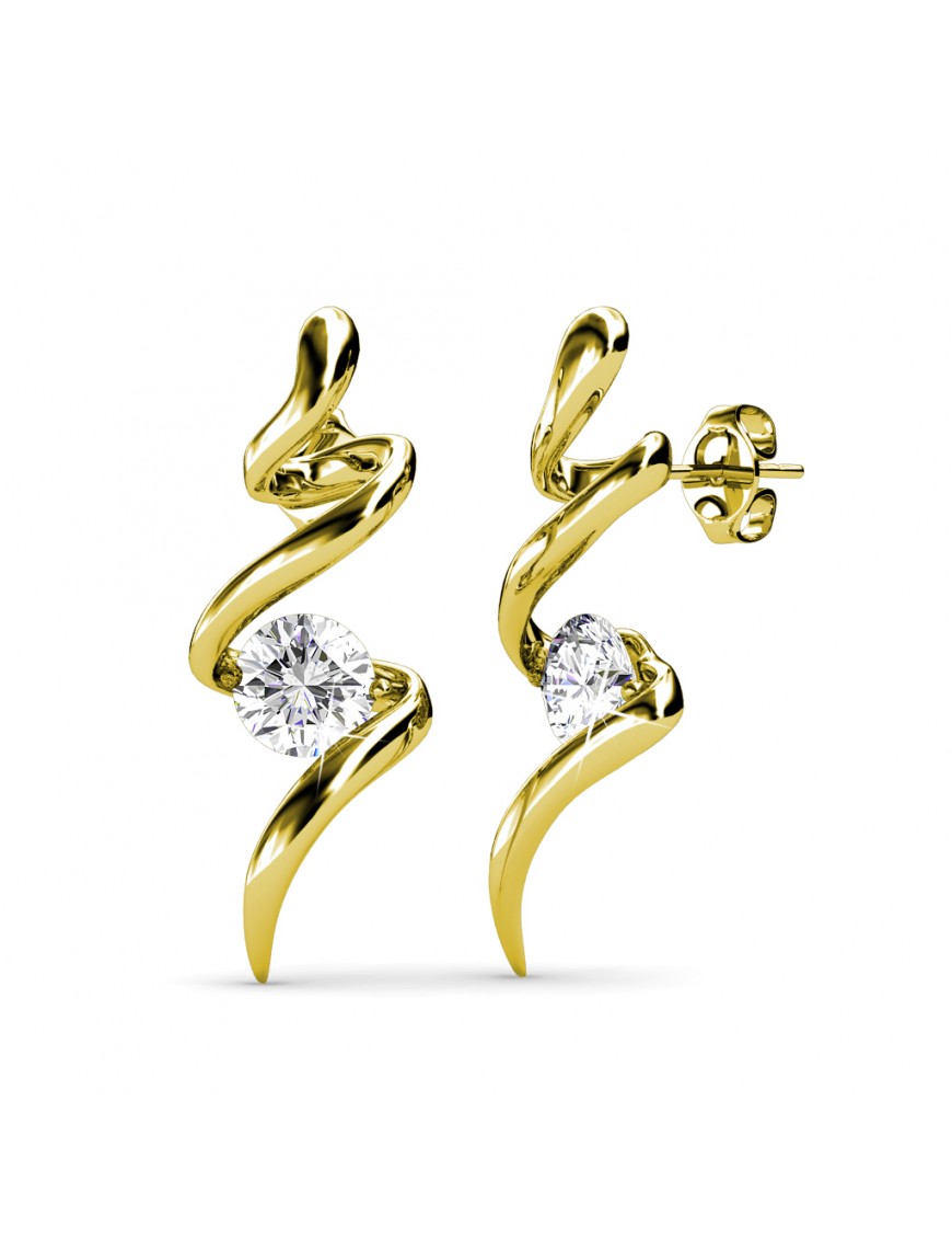 Spiralförmige Ohrringe - Gold und Kristall Image