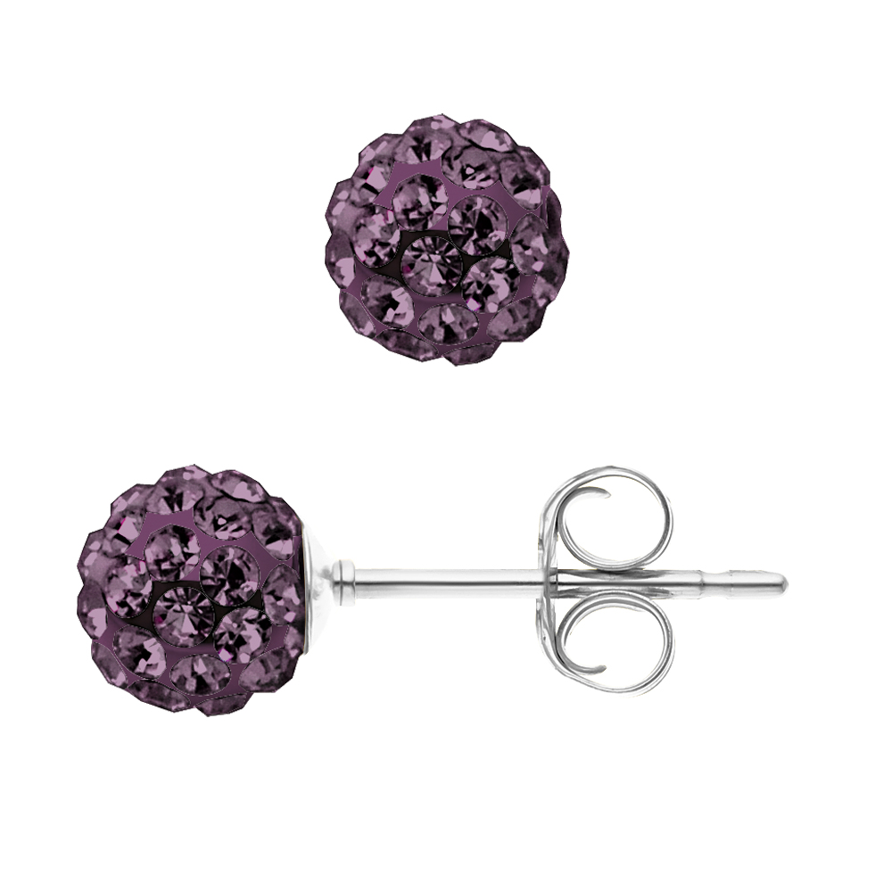 DIADEMA - Lila Kristall-Ohrringe - Kristall-Perlen-Kollektion Image