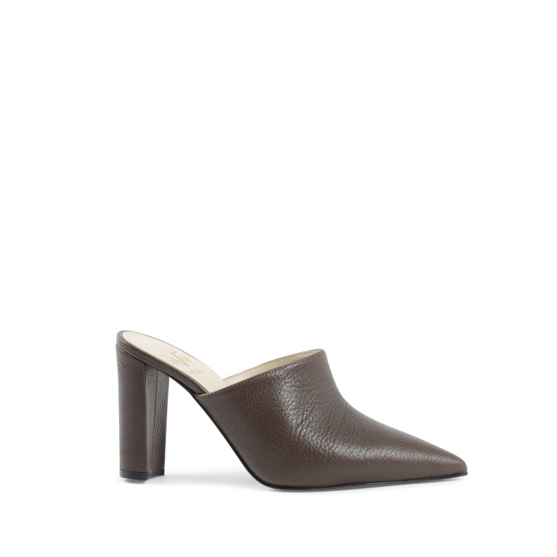 V Italia Damen Mule Sandale Dunkelbraun LEYA90 Crazy Grain Argilla Image