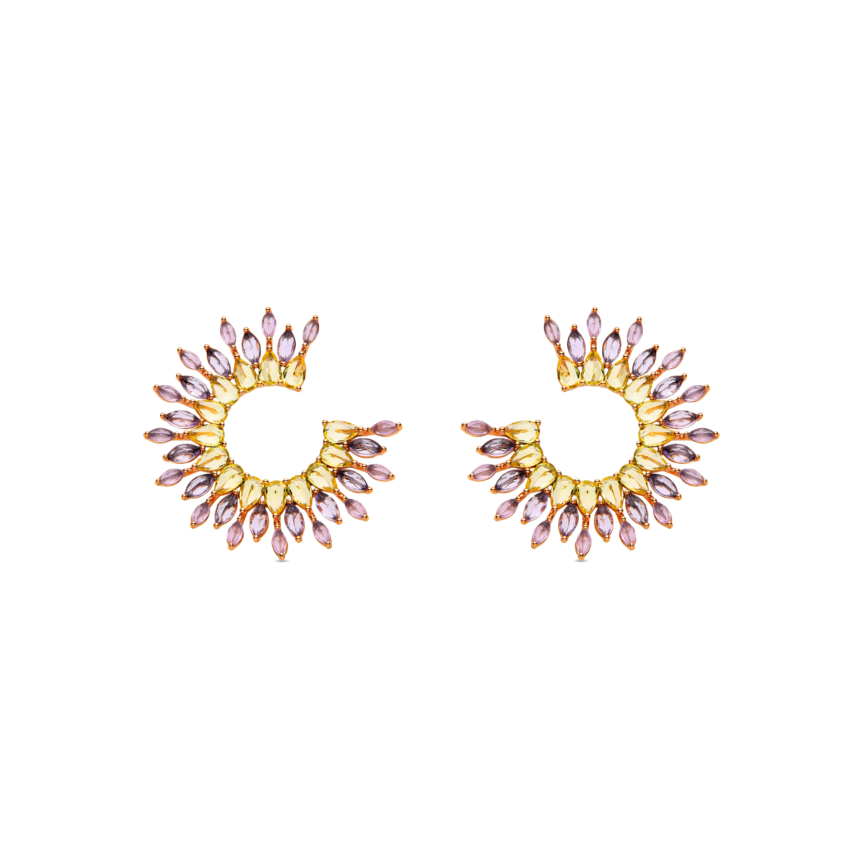 Luxenter Multicolour Kristall Ohrringe aus 18K Gelbgold - Fane Image