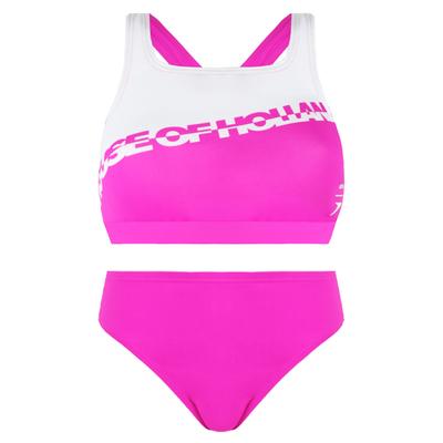Speedo bedrucktes Haus von Holland Pink White Women Zwei Stücke Badeanzug 8 121933087 Image