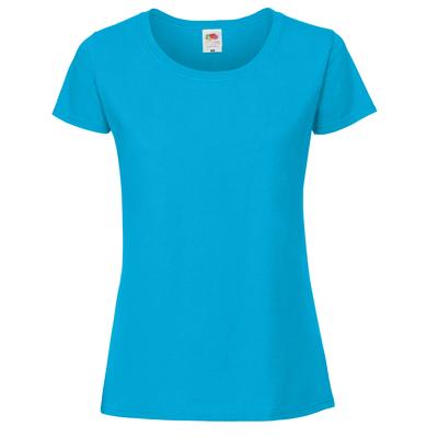 Fruit Of The Loom Damen/Damen Ringspun Premium T-Shirt (Azurblau) Image