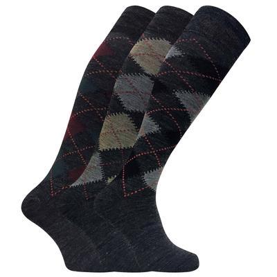 3 Paar Herren Extra Lange Kniehohe Argyle Lambs Wool Dress Socken Image