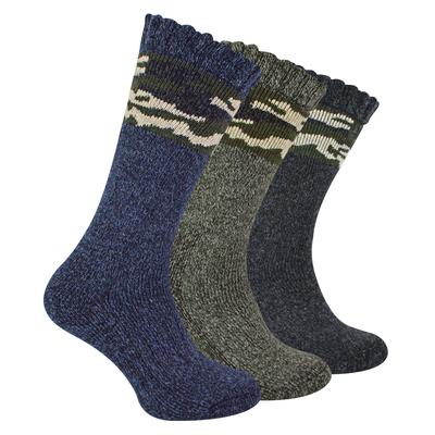 Socken Snob - 3 Paar Herren dicke Merinowolle Boot Socken - Camo Image