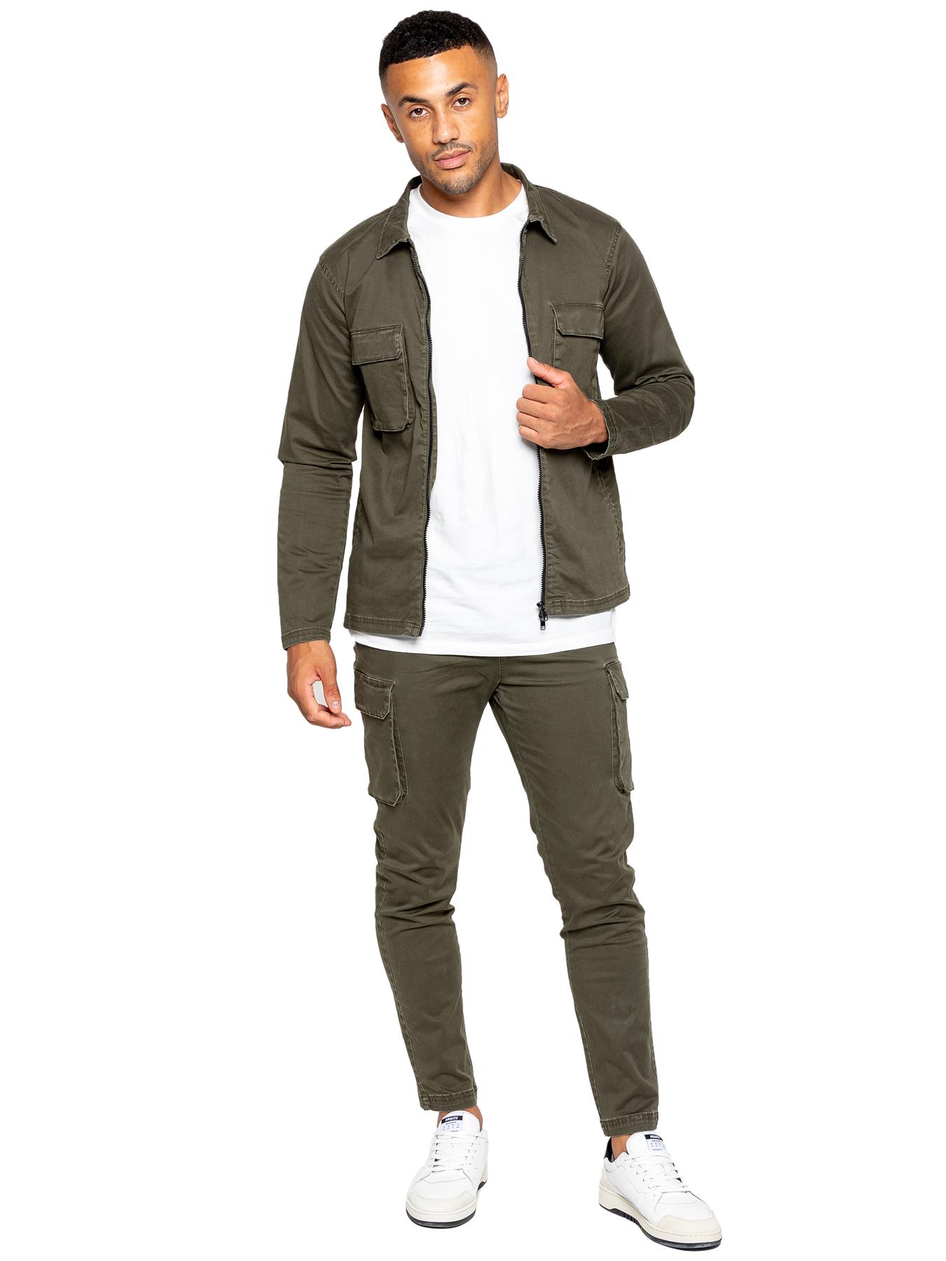 Enzo | Herren Cargo-Trainingsanzug-Set - Khaki Image