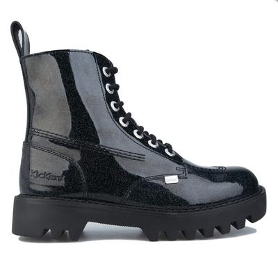 Kickers Kizziie Higher Lackleder Damenstiefel in Schwarz