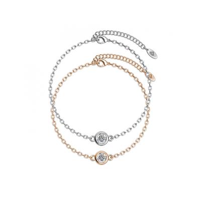 Geburtsstein-Armband - Rhodium Rose Gold und Kristall