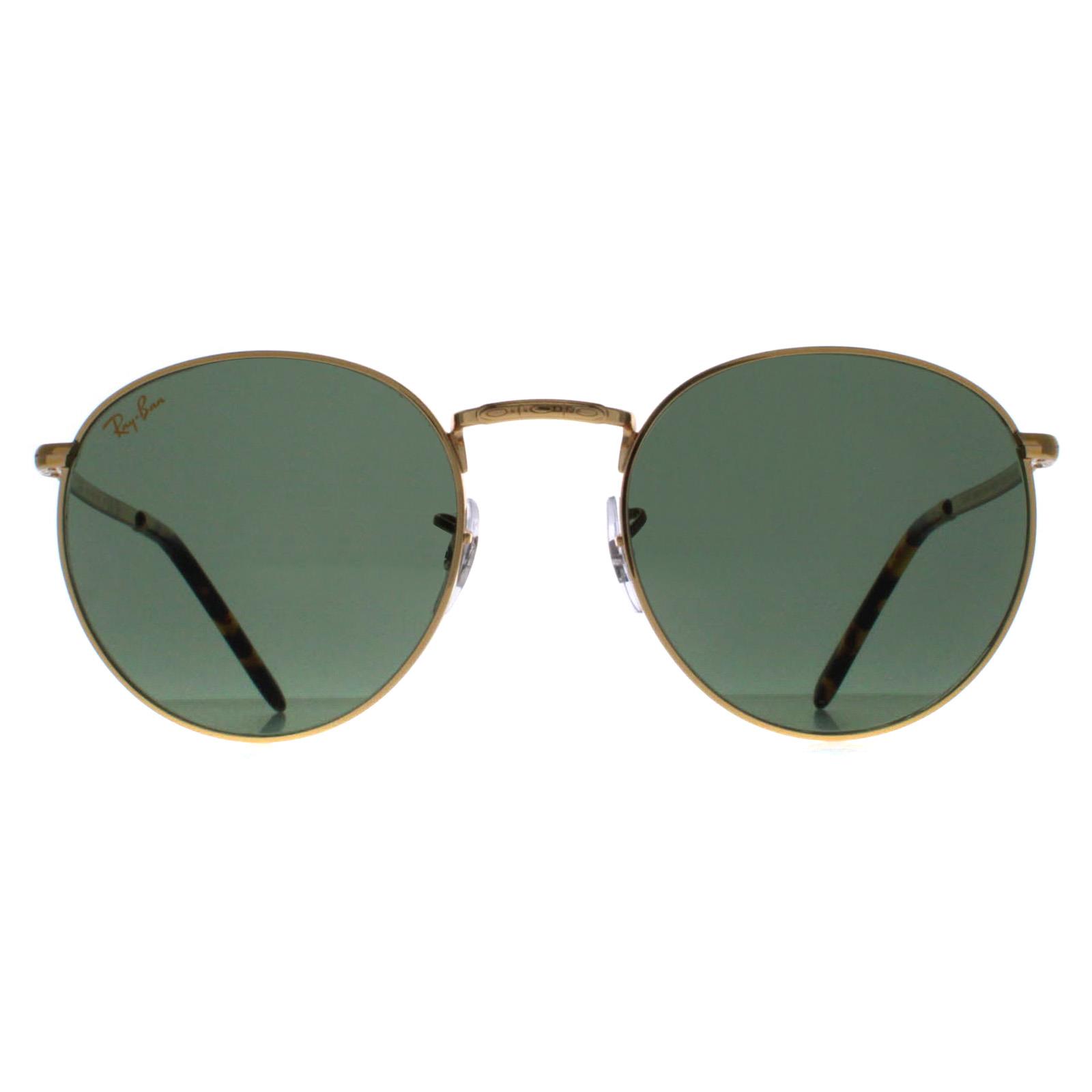 Ray-Ban Rund Unisex Gold Grün RB3637 Neu Rund Image