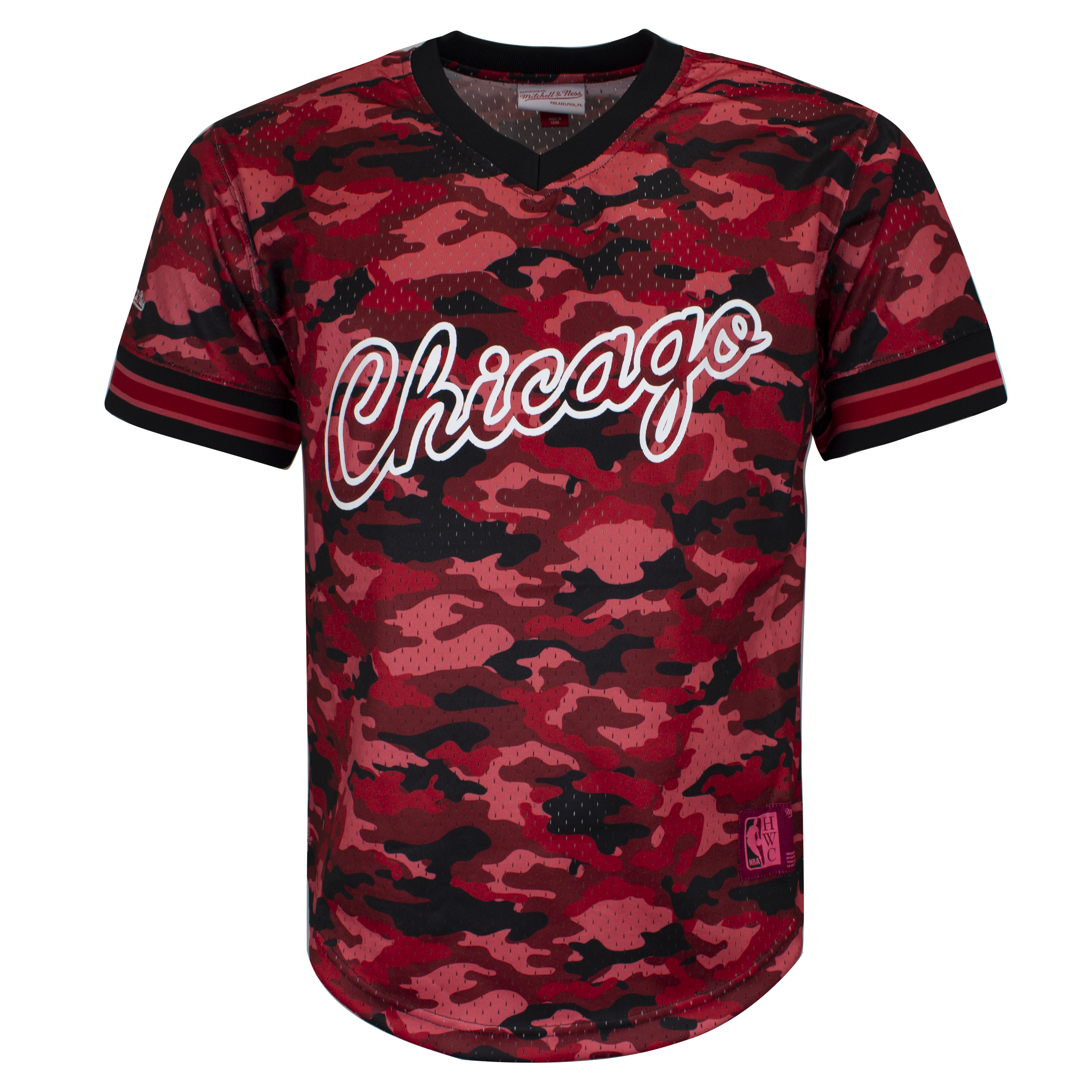 Mitchell & Ness Camo Mesh Team Farbe Chicago Bulls Mens T-Shirt Image