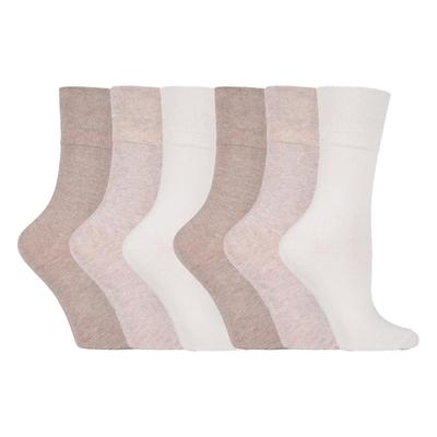 Damen 6er Pack nicht elastische Diabetikersocken mit handgekettelten Zehennähten Image