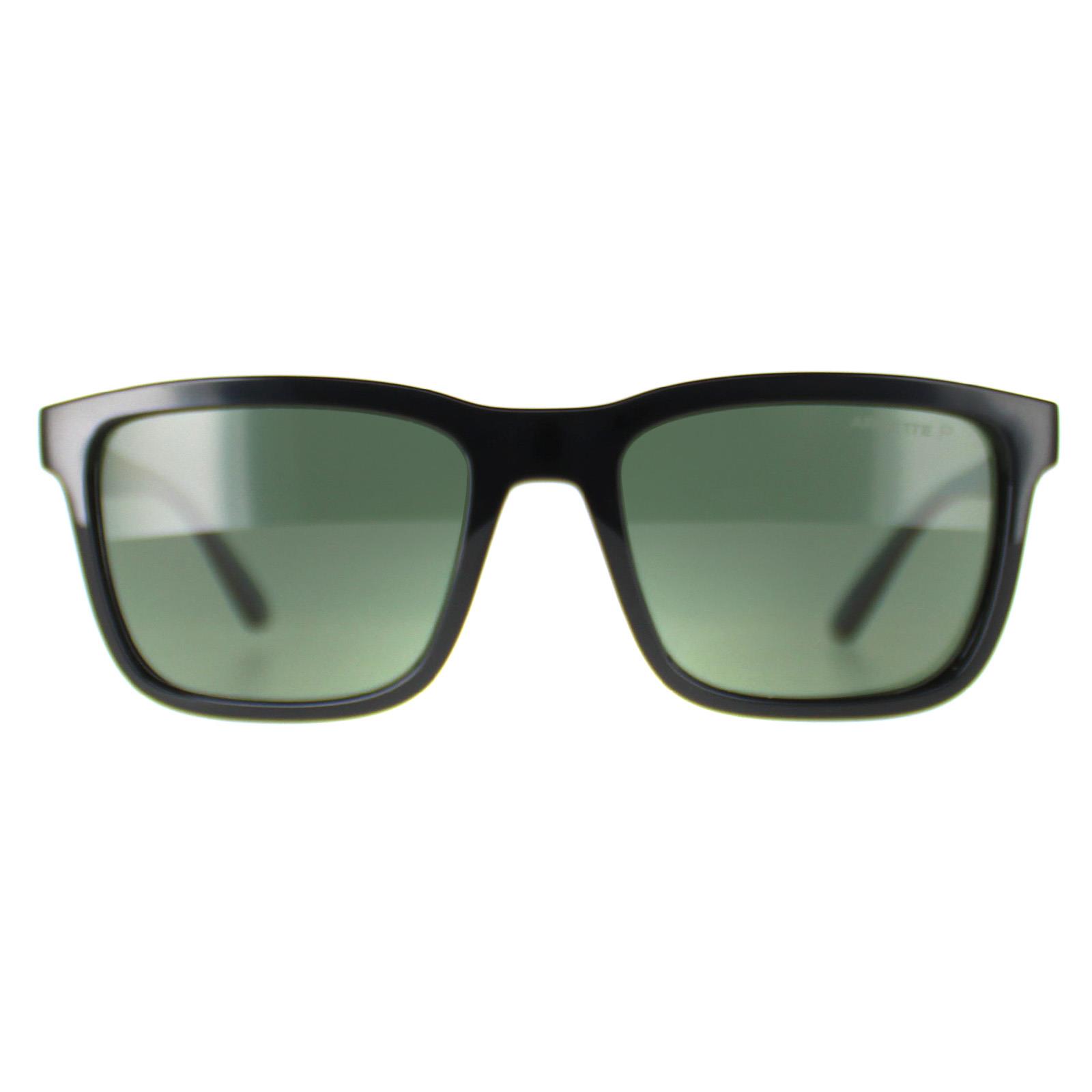 Arnette Rectangle Mens Black Dark Green Polarized AN4321 Lebowl Image