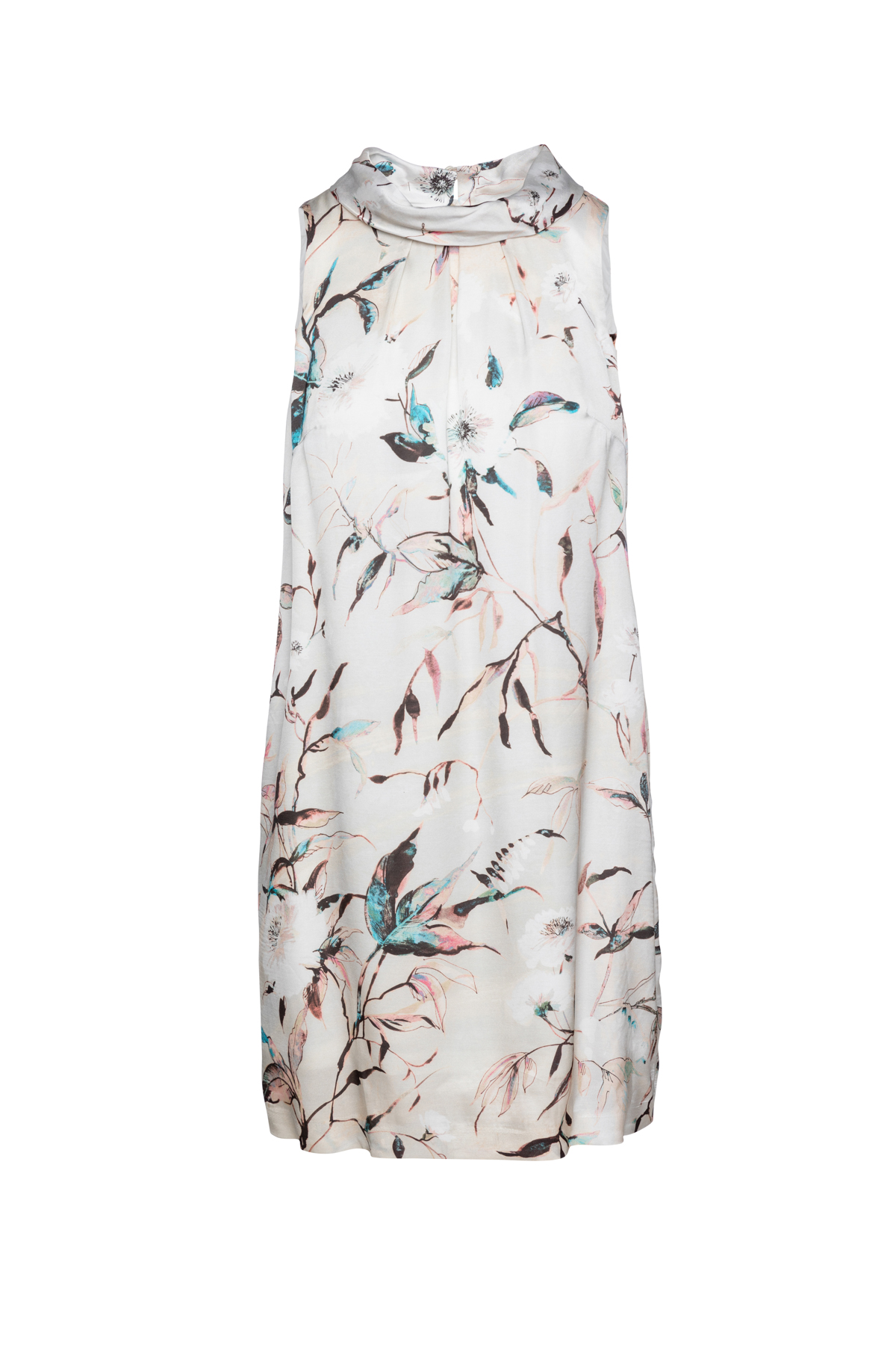 Gerades ärmelloses Satinkleid Image