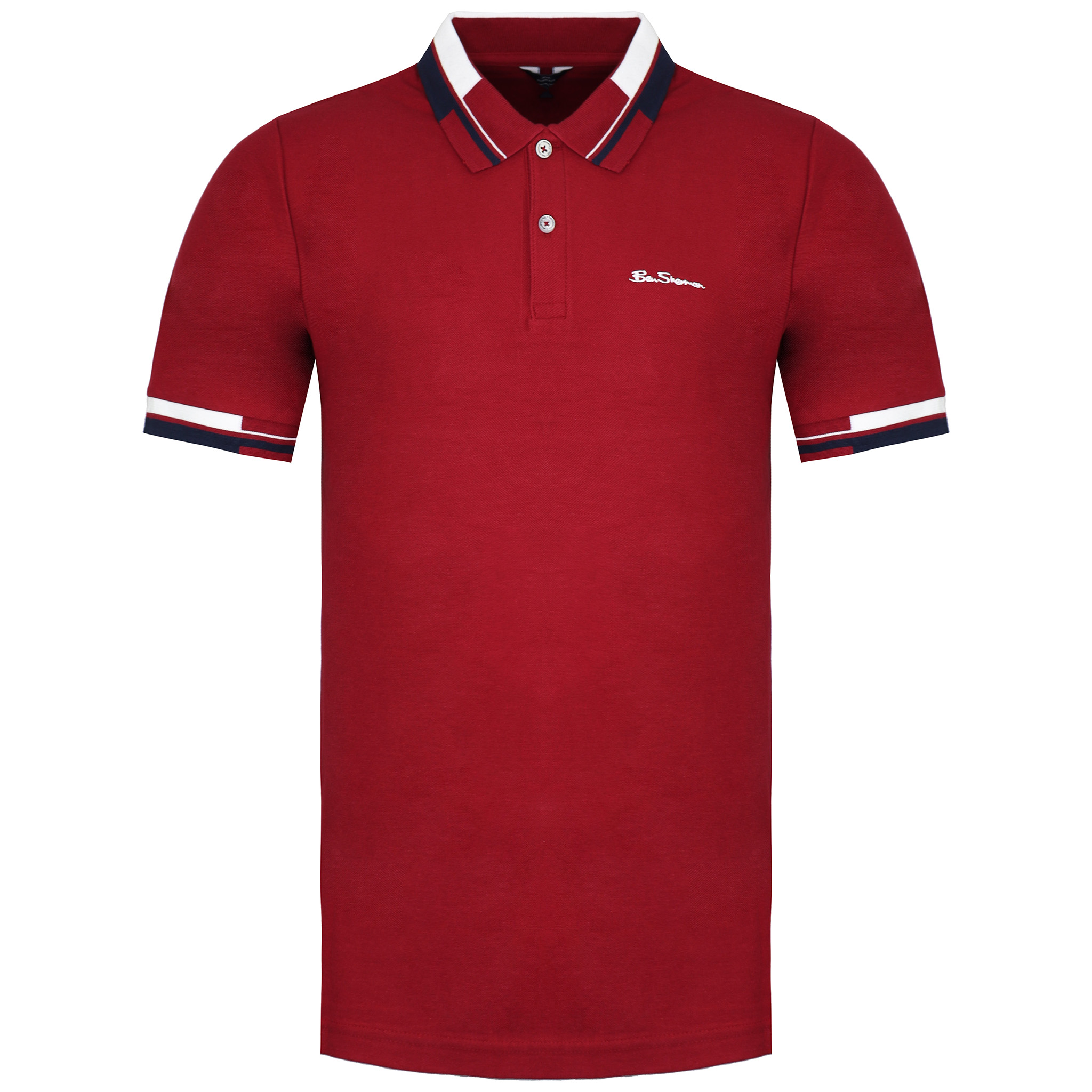 Ben Sherman Mod Stripe Herren Red Polo -Hemd Image