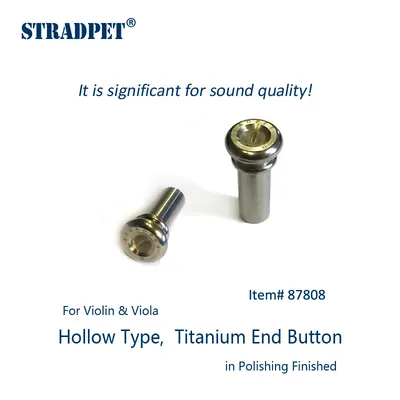 STRADPET titanium end button, hollow & soild type for violin and viola in bright and gun gray