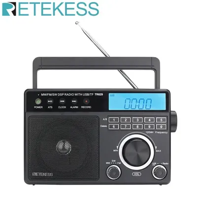 Retekess TR629 Portable Radio AM FM SW Multiband Shortwave Radio Stereo Mp3 Speaker battery operated radio Alarm Clock Radio