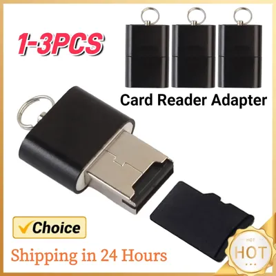 1-3PCS Mini Aluminium Alloy USB 2.0 T Flash TF Micro SD Memory Card Reader Adapter For PC/ Mac