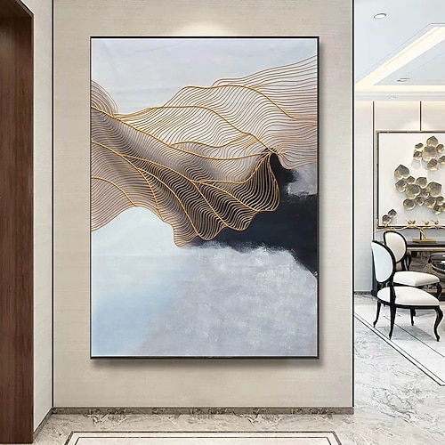 Handgefertigtes, handgemaltes Ölgemälde, moderne abstrakte Malerei, Leinwand, Berggemälde, Heimdekoration, Dekor, gerollte Leinwand, ohne Rahmen, ungedehnt Image