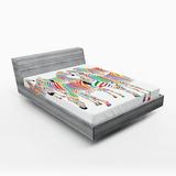 Ambesonne Funny Fitted Sheet Rainbow Inspired Zebra Motifs Queen Size Multicolor
