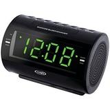 Jensen Compact AM/FM Dual Alarm Clock Radio with Soothing Nature Sounds & Large Easy to Read Backlit LCD Display
