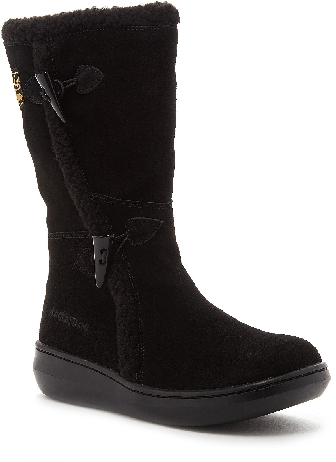 Rocket Dog Womens Slope Mid-calf Winter Boot - Black Leather - Size 5 (UK Shoe) | Rocket Dog Sale | Discount Designer Brands