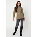 Dorothy Perkins Womens Belted Waffle Stitch Soft Knit Tunic - Khaki - Size Large | Dorothy Perkins Sale | Discount Designer Brands