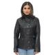 Infinity Leather Womens Military Style Biker Jacket-phoenix - Black - Size 24 UK | Infinity Leather Sale | Discount Designer Brands