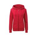 Asquith & Fox Womens/Ladies Zip-Through Organic Hoodie (Cherry Red) - Multicolour - Size 16 UK | Asquith & Fox Sale | Discount Designer Brands