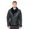 Infinity Leather Mens Double Breasted Sheepskin Biker Jacket-Manila - Black - Size Small | Infinity Leather Sale | Discount Designer Brands