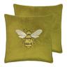 Paoletti Hortus Cushions (Twin Pack) - Olive - Size 50 cm x 50 cm | Paoletti Sale | Discount Designer Brands