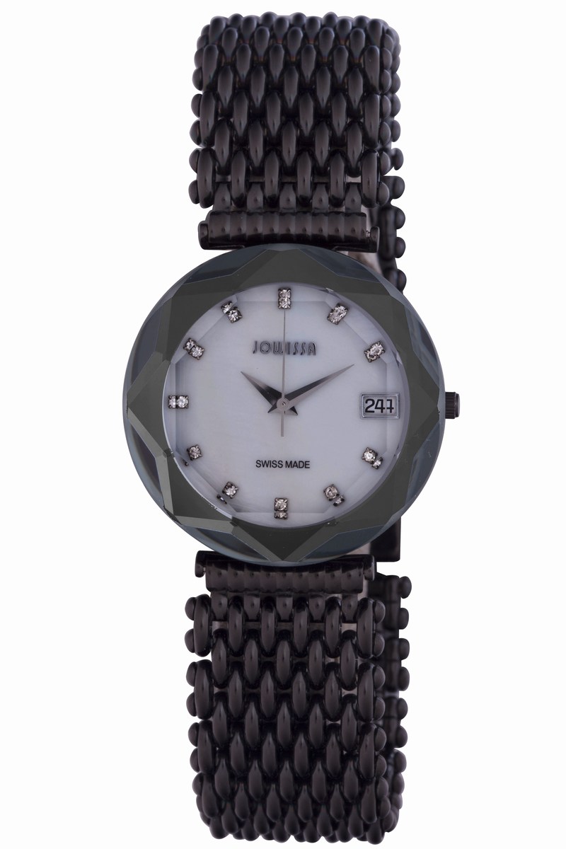 Jowissa Womens : Crystal 3 Women'smother of Pearl Watch - Black - One Size | Jowissa Sale | Discount Designer Brands