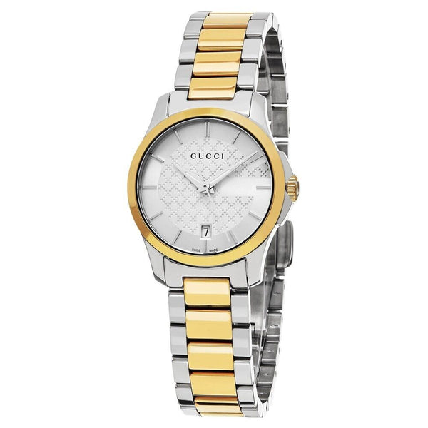 Gucci Womens YA126531 Ladies Watch - Silver & Gold Stainless Steel - One Size | Gucci Sale | Discount Designer Brands