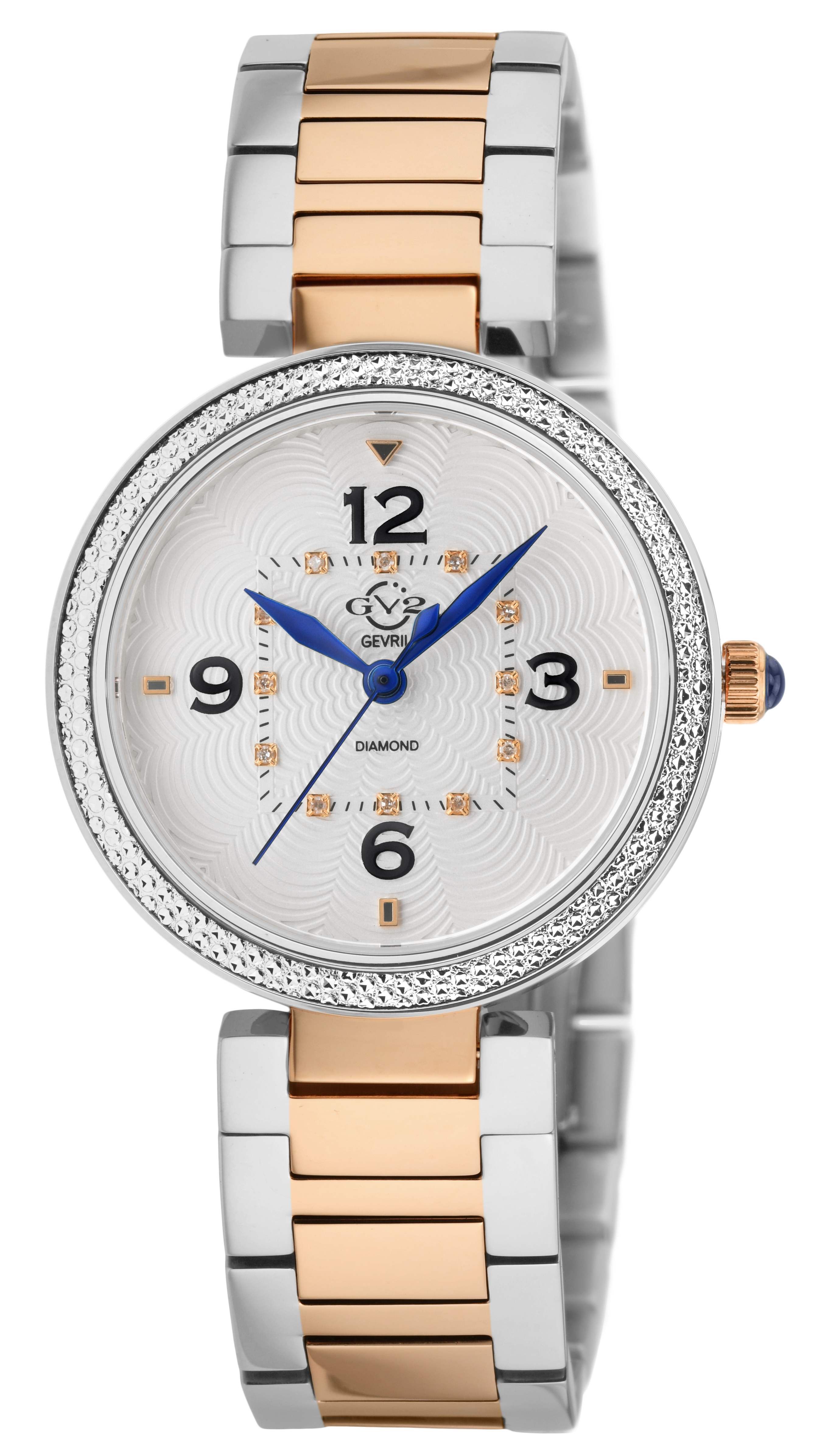 Gv2 Womens Piemonte 14204B Swiss Quartz Two-tone Stainless Steel Diamond Watch - Silver & Rose Gold - One Size | Gv2 Sale | Discount Designer Brands