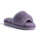 Aus Wooli Australia Womens Sheepskin Fluff Slide Slippers Purple - Lilac Leather - Size UK 3 | Aus Wooli Sale | Discount Designer Brands