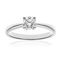 Diamant L'Eternel Womens Engagement Ring, 18ct White Gold IJ/I Round Brilliant Certified Diamond 0.50ct Weight - Size P