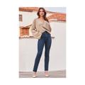 Sosandar Womens Grey Blue Raw Hem Slim Leg Jeans - Size 8 Long | Sosandar Sale | Discount Designer Brands